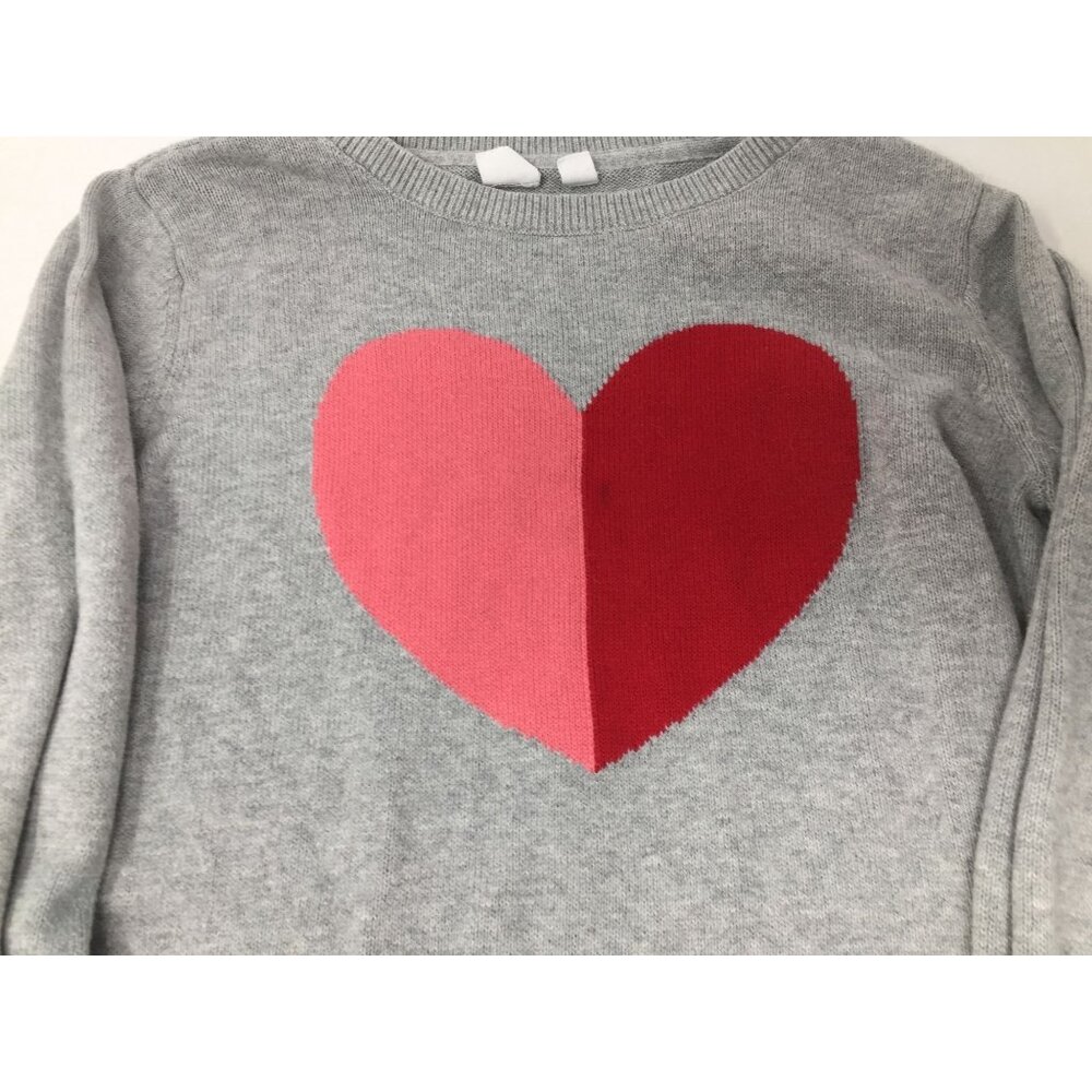GAP KIDS Girls Size XL (12) Long Sleeved Gray Heart Intarsia Sweater - Picture 3 of 7